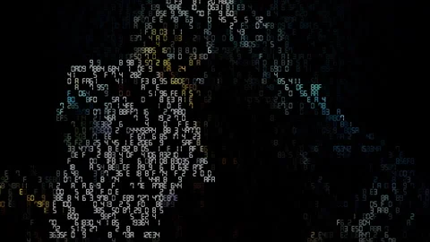 Abstract digital artwork of a glitch error screen with colorful hexadecimal.. Stock Footage 265970917