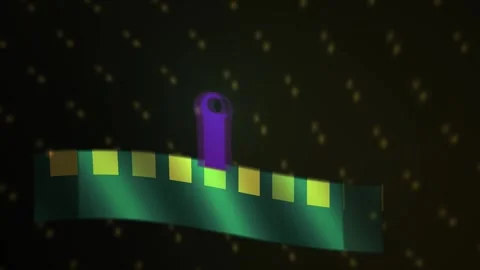 Abstract digital artwork with glowing squares. Stock Footage 337454389