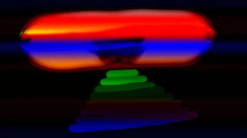 Abstract digital artwork with psychedelic glitch effect Stock Illustration