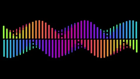 Abstract Digital Audio Equalizer Bars with Vibrant Neon Colors Reflecting o.. Stock Footage 339123276