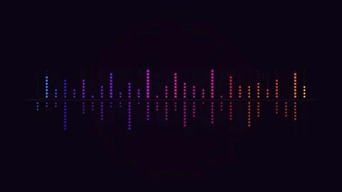 Abstract Digital Audio Equalizer Display with Vibrant Gradient Dots Reflect.. Stock Footage 339207043
