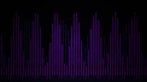 Abstract digital audio equalizer with purple vertical bars displaying sound.. 스톡 동영상 346324028