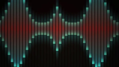 Abstract digital audio spectrum equalizer with glowing cyan vertical bars a.. 스톡 동영상 346324706