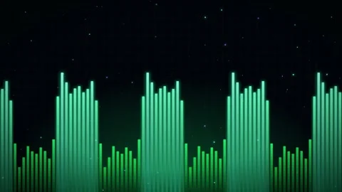 Abstract Digital Audio Spectrum Visualizer with Colorful Dynamic Sound Waves on Stock Footage 344775986