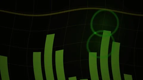 Abstract Digital Audio Visualizer Bars Pulsing to Music Rhythm. Stock Footage 340488649