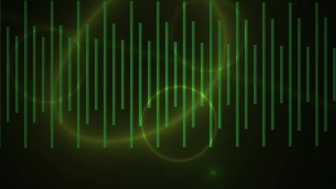 Abstract Digital Audio Waveform Visualization with Glowing Green Light Effect Stock Footage 341776867