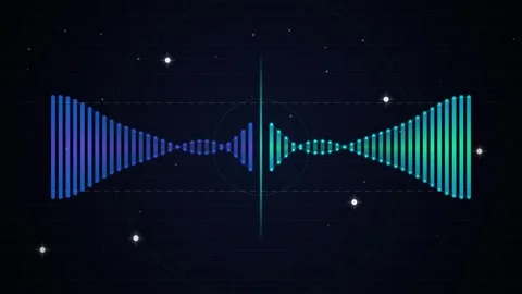 Abstract Digital Audio Waveform Visualization - Sound Spectrum Soundwave Stock Footage 346661286