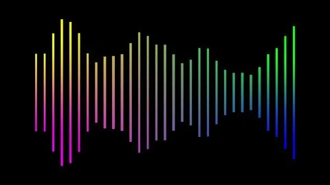 Abstract digital audio waveform visualization featuring a vibrant rainbow g.. 스톡 일러스트