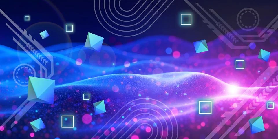 Abstract digital background. Advanced cybersecurity innovation concept with data Stock Illustration
