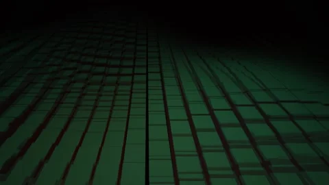 Abstract digital background with animated green grid blocks moving in dark .. Stock Footage 346325207