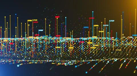 Abstract digital background. Big data visualization. 스톡 일러스트