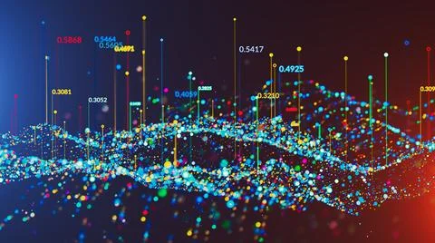 Abstract digital background. Big data visualization. Stock Illustration