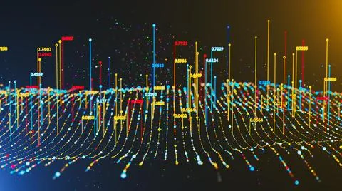 Abstract digital background. Big data visualization. Stock Photos