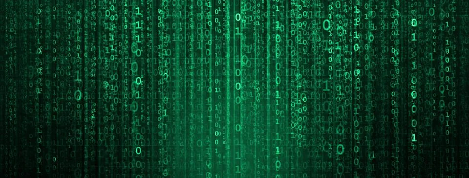 Abstract digital background with binary code. Hackers, darknet, virtual reality Illustrazione stock