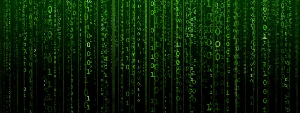 Abstract digital background with binary code. Hackers, darknet, virtual reality Illustrazione stock