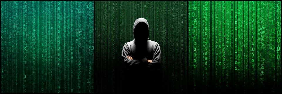 Abstract digital background with binary code. Hackers, darknet, virtual reality Stock Photos