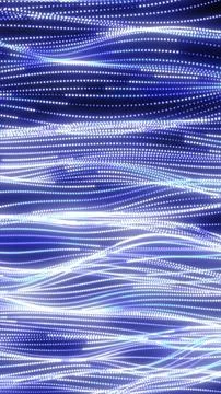 Abstract digital background of blue and white glowing dots forming smooth flo イラスト素材