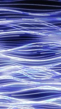 Abstract digital background of blue and white glowing dots forming smooth flo Stock Illustration