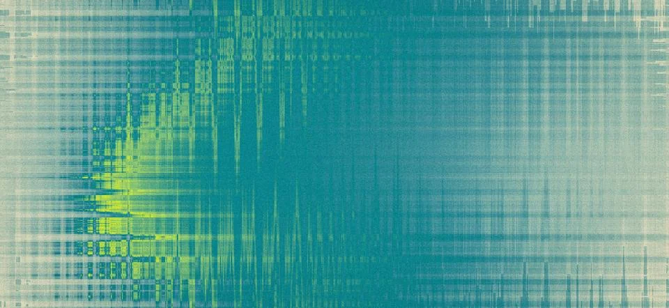 Abstract digital background with blue and green pixel blocks and vibrant ge.. Stock Illustration