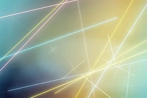 Abstract digital background with blue and yellow neon light trails and subt.. Stock Illustration