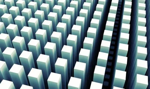 Abstract digital background with blue columns array pattern Stock Illustration