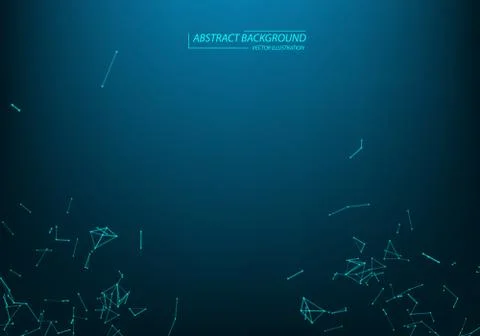 Abstract digital background with blue geometric particles Stock Illustration