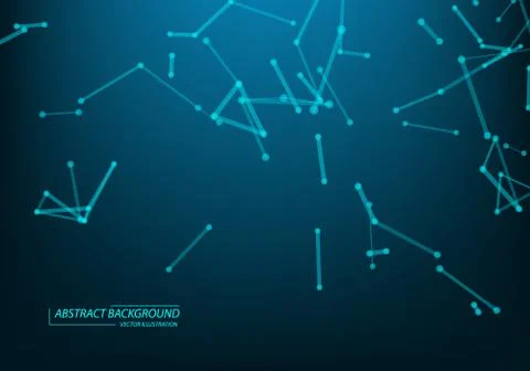 Abstract digital background with blue geometric particles Stock Illustration
