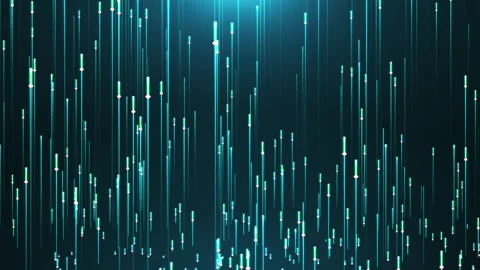 Abstract digital background with blue glowing neon particles flying upward. Stock Footage 303087664