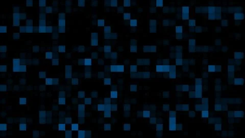 Abstract digital background with blue pixels on a black matrix. Illustrazione stock