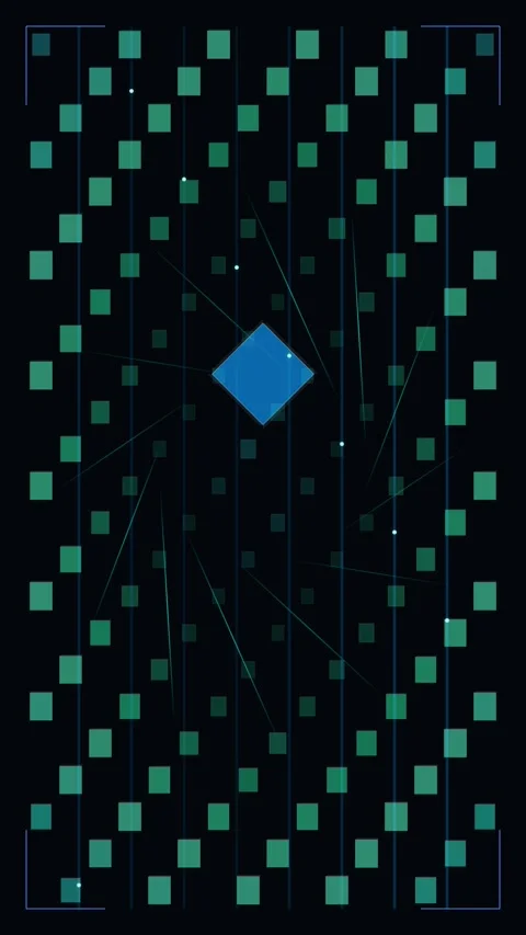 Abstract Digital Background with Blue Squares and Geometric Lines Stock Footage 346204451