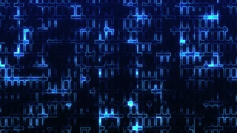 Abstract digital background with bright blue lines forming a complex grid. Vídeos de archivo 312677866