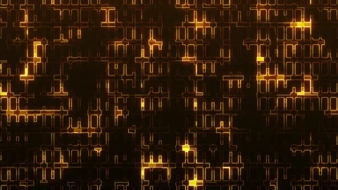 Abstract digital background with bright orange lines forming a complex grid. Video stock 312677864