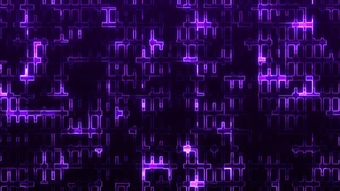 Abstract digital background with bright purple lines forming a complex grid. Vídeos de archivo 312677867