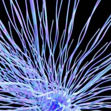 Abstract digital background with bunch of glowing tentacles Stock Illustration