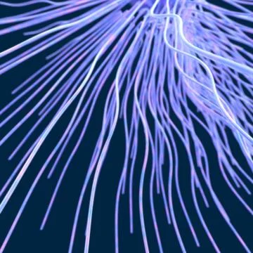 Abstract digital background with bunch of glowing lines Illustrazione stock