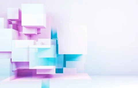 Abstract digital background, colorful 3d cubes Stock Illustration