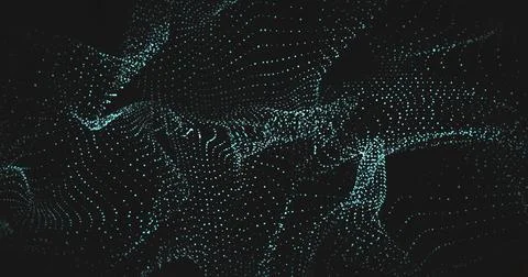 Abstract digital background with cybernetic and dynamic particles. Vector illust Illustration