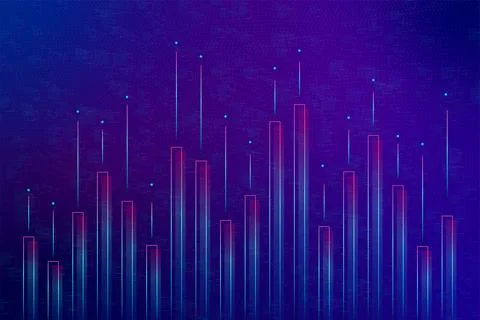 An abstract digital background with a dark purple color palette featuring a.. Stock Illustration