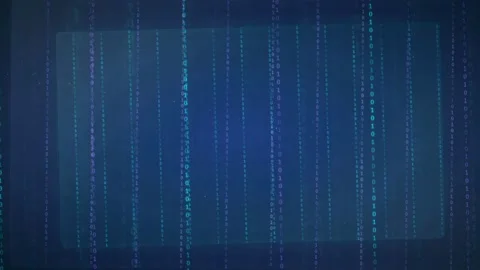 Abstract Digital Background with Falling Binary Code Streams in Deep Blue Cyber Stock Footage 339325797