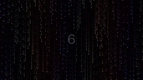 Abstract digital background of falling white lines on black screen Stock Footage 342116049