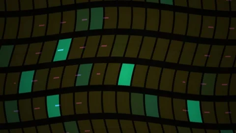 Abstract Digital Background Featuring Animated Glowing Green Rectangular Da.. Stock Footage 340488801