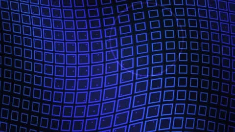 Abstract Digital Background Featuring Animated Blue Glowing Square Grid Pat.. Stock Footage 341776897