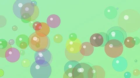 Abstract digital background featuring colorful translucent bubbles floating.. Stock Illustration