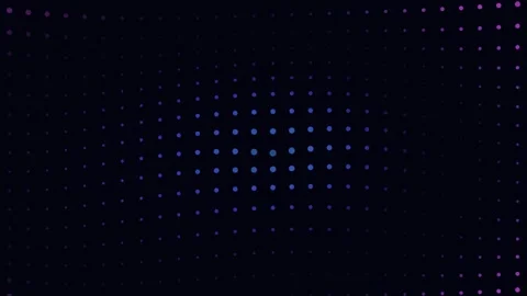Abstract digital background featuring a dark grid of glowing blue dots Video stock 335117456
