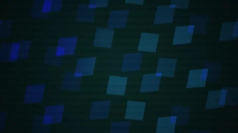 Abstract Digital Background Featuring Floating Glowing Blue Squares in Dark.. Stock Footage 341776985