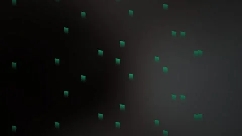 Abstract Digital Background Featuring Floating Glowing Green Geometric Cube.. Stock Footage 341776991