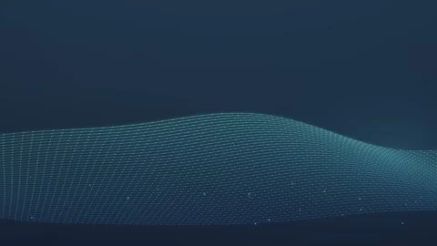 Abstract digital background featuring a flowing grid of connected points an.. Stock Footage 347465357