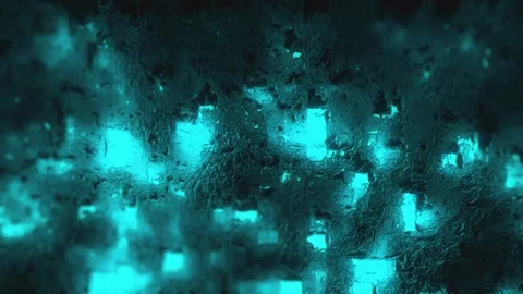 Abstract Digital Background Featuring Glowing Turquoise Elements Surrounded.. Stock Footage 302250490