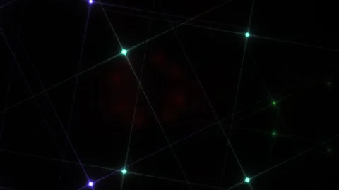 Abstract Digital Background Featuring Glowing Geometric Star Patterns and P.. Stock Footage 340489030