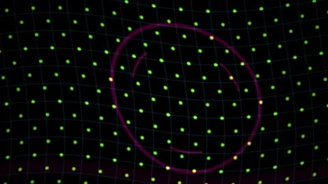 Abstract digital background featuring a glowing red circular light pattern .. Stock Footage 341776887